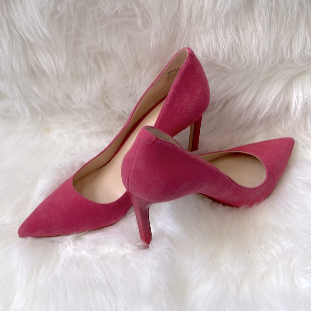 NINE WEST | NWOT | Pointed Toe Stilettos | SZ 7M | Genuine Leather Suede | Pink